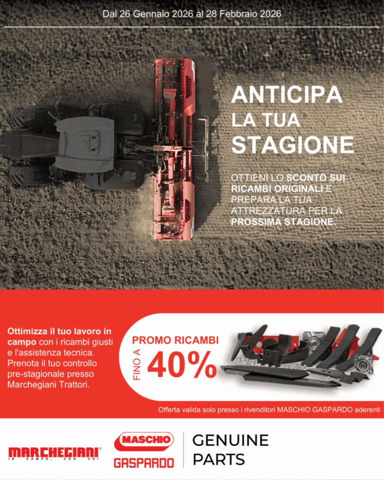 Promo 40% sconto su ricambi originali Maschio Gaspardo